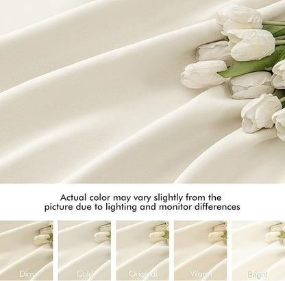 MIULEE Birch Back Tab Blackout Curtains 102 Inch Long 2 Panels Set for Bedroom, Rod Pocket/Pinch Pleated Thermal Insulated Living Room Darkening Light Blocking Floor to Ceiling Drapes