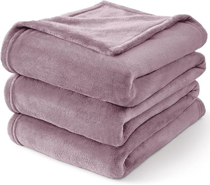 BEDELITE Fleece Blanket Twin Size Dusky Violet Throw Blankets for Couch & Bed, Luxury Plush Cozy Fuzzy Blanket 60x80 inches, Super Soft Warm Lightweight Throw Blanket for Travel Camping
