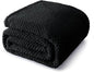 Whale Flotilla Twin Size Fuzzy Fleece Blanket for Bed, 60x80 Inch Fluffy Warm Soft Jacquard Blankets for All Season, Lightweight and Cozy, Black