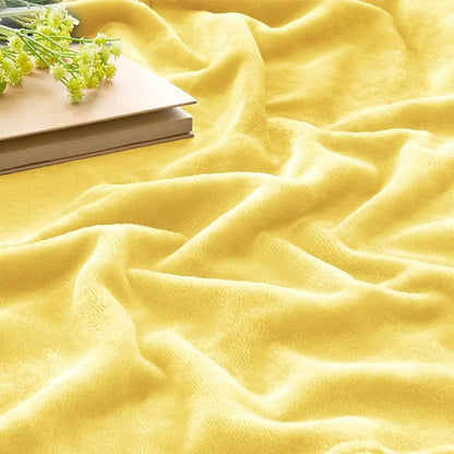 BEDELITE Fleece Blanket Twin Size Light Yellow Throw Blankets for Couch & Bed, Luxury Plush Cozy Fuzzy Blanket 60x80 inches, Super Soft Warm Lightweight Throw Blanket for Travel Camping