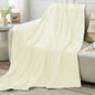 KMUSET Cream Fleece Blanket Twin Size - Lightweight Super Soft Cozy Bed Blanket Microfiber 60 x 80 inches