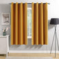 MIULEE 2 Panels Blackout Velvet Curtains Solid Soft Grommet Mustard Yellow Curtains Fall Thermal Insulated Soundproof Room Darkening Curtains/Drapes/Panels for Living Room Bedroom 52 x 63 Inch