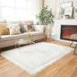 EasyJoy Ultra Soft Fluffy Shaggy Area Rug Faux Fur Rug Chair Cover Seat Pad Fuzzy Area Rug for Bedroom Floor Sofa Living Room (4 x 6 ft Rectangle, White)