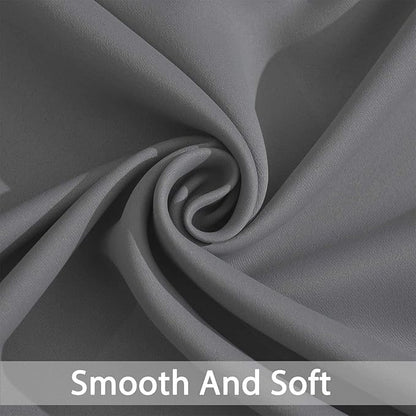Yakamok Short Blackout Curtains 36 inches, Grommet Thermal Insulated Small Window Treatment Room Darkening Privacy Draperies for Basement Bathroom Bedroom(2 Panels,Grey,42x36 Inch)