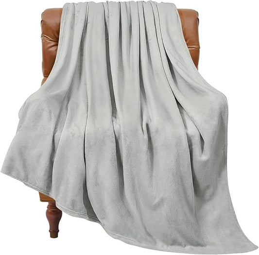 BEDELITE Fleece Blanket Light Grey Throw Blankets for Couch & Bed, Luxury Plush Cozy Fuzzy 60x80 inches, Super Soft Warm Lightweight Throw for Travel Camping