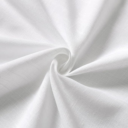 Nanspring White Curtains 45 Inch Long,2 Panel for Cafe Back Tab Pocket Semi Sheer Short Linen Narrow Mini Curtain Tiers for Kitchen Doors, Bedroom, Small Window Basement 36x45