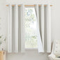NICETOWN Linen Blackout Curtains for Kitchen, Ivory, 2 Panels, 42" Wide x 63" Long, Short Kitchen Burlap Linen 100% Blackout Drape Panels for Night Shift, Great Job for Blocking Light