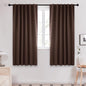 Deconovo Blackout Curtains, Thermal Insulated, W52 x L63 2 Panels, Back Tab, Machine Washable, Room-Darkening Drapes for Bedroom/Living Room Chocolate