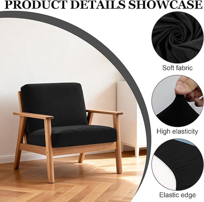 4Pcs Patio Stretch Cushion Covers,Outdoor Sofa Replacement Cover Slipcovers for Patio Furniture Cushion Covers, Washable Reusable Furniture Protector