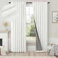 Black Out Curtains 72 Inch Long 2 Panel Burg Lightweight Faux Linen Cute Blackout Bay Window Curtain Modern Neutral Drapes for Bedroom Cabin Room Darkening Curtains 6FT Length Back Tab Ivory Off White