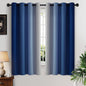Yakamok Greyish White and Royal Blue Ombre Curtains,Light Blocking Curtains,Room Darkening Grommet Window Drapes for Bedroom(Royal Blue,52x63 Inch,2 Panels)
