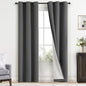 Yakamok Room Darkening 100% Blackout Curtains Grommet Window Treatments with 2 Thick Layers-Charcoal Grey Thermal Insulated Drapes Set of 2 Panels for Bedroom Living Room 38 Inches by 84 Inches Length