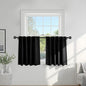 PONY DANCE Black Curtains for Windows, Bathroom Curtains Small Window Drapery Blackout Privacy Drapes for Cafe Bedroom Panels, Width 29 by Length 24, 1 Pair