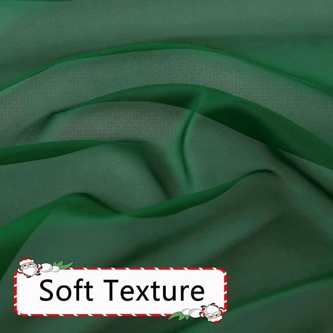 SpaceDresser Foliage Green Sheer Curtains 4 Panels Rod Pocket Semi-Sheer Curtain 63 Inches Long Light Filtering Voile Window Drapes for Bedroom Living Room Kitchen, Each 52W x 63L
