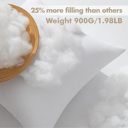 MIULEE Euro Pillows Inserts, Pack of 4 26x26 Inch 100% Virgin Microfiber Filling Throw Pillows for Bed Couch Sofa