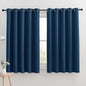 NICETOWN Thermal Insulated Moroccan Blue Blackout Curtains for Bedroom, Set of 2, 70 by 63 inches Long, Window Treatment Solid Grommet Room Darkening Drape Panels for Bedroom