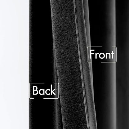 MIULEE Black Velvet Curtains 96 inches 2 Panels - Luxury Blackout Curtains for Bedroom Living Room Thermal Insulated Super Soft Window Drapes Rod Pocket & Back Tab Halloween Decor, W52 x L96 inches