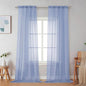 Simplebrand Denim Sheer Curtains 96 Inches Long, Light Filtering Rod Pocket Solid Color Window Sheer Curtain Panels, Elegant Curtains & Drapes for Living Room, Bedroom 2 Panels (Denim, 42" W x 96" L)