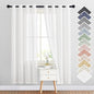 NICETOWN White Sheer Linen Curtains Flax Texture for Bedroom, Vintage Grommet Top Semitransparent Privacy Window Treatment Light Filtering for Living Room / Flat, W52 x L72, Set of 2