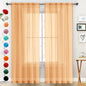 SpaceDresser Basic Rod Pocket Sheer Voile Window Curtain Panels White 1 Pair 2 Panels 70 Width 63 Inch Long for Kitchen Bedroom Children Living Room Yard(Beige,70 W x 63 L)