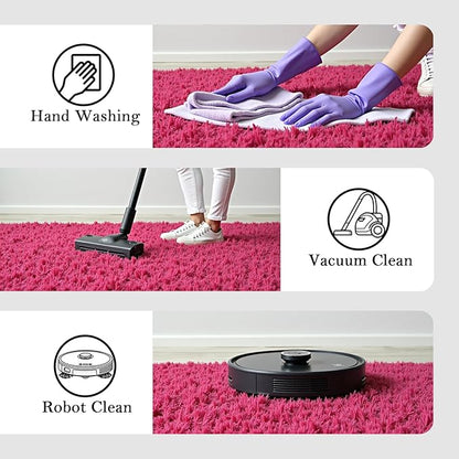 8x10 Area Rugs for Living Room Bedroom, Large Area Rug Shaggy Carpet Soft Plush Furry Bedside Rug, Rugs for Home Decor (Hot Pink, 8 x 10)