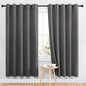 NICETOWN Blackout Curtains Panels for Living Room, 2 Panels, 66 x 70 Inch, Gray, 3 Pass Microfiber Noise Reducing Thermal Insulated Solid Ring Top Blackout Window Drapes