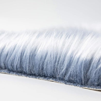 Ashler Faux Fur Rug, Fluffy Shaggy Area Rug Ultra Soft 3 x 5 Feet Rectangle Fur Rug Frosted Bottom Blue Fuzzy Rug Machine Washable Shag Rug, Nursery Decor Throw Rugs for Bedroom, Living Room