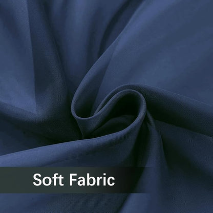 SpaceDresser Sheer Voile Window Treatment Rod Pocket Curtain Panels for Kitchen Bedroom Living Room Drapes Sunlight Filtering Privacy Semi Home Decor Assorted Colors Sizes (Navy, 52 W x 84 L)