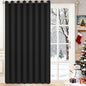 Yakamok Blackout Sliding Glass Door Curtains, Thermal Insulated Window Treatment Drapes for Patio Doors, Grommet Extra Wide Curtain Panels for Living Room, Bedroom (1 Panel, Black, 100W x 84L)