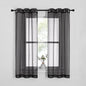 NICETOWN Sheer Curtains for Bedroom Windows, Grommet Casual Soft Voile Sheer Panels with Light Filter Window Treatments for Boy's Room/Bedroom, Black, Set of 2, W37 x L63