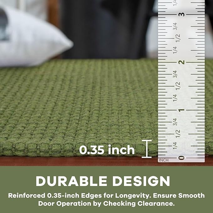 KOZYFLY Runners for Hallways 2x6 ft Washable Kitchen Runner Non Slip Rubber Backed Hall Runners Cotton Entryway Runner Rugs Floor Carpet for Indoor Backdoor Bedroom Kitchen, Bright Green/Earthy Green
