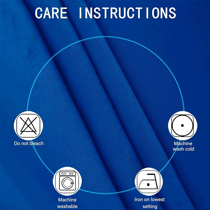 LEMOMO Blackout Curtains 66 x 54 Inch Long Royal Blue Curtains Set of 2 Panels Room Darkening Curtains for Bedroom and Living Room