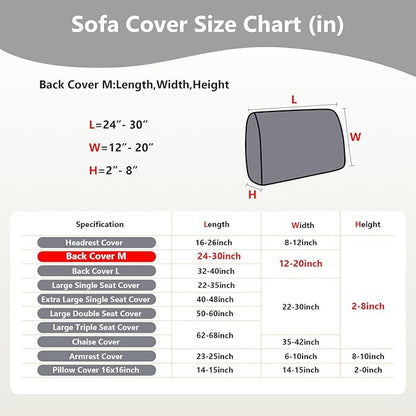 Couch Cushion Covers for Sofa Couch Covers Wear-Resistant Universal Sofa Cover Washable Stretch for Sectional Slipcovers (Texture-Light Gray,Back Cover M)