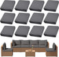 12Pcs Outdoor Cushion Covers, Patio Cushion Covers,Stretch Elastic Slipcovers, Replacement Washable & Reusable Furniture Protector for Patio Couch (Grey,Cover Only)