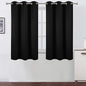 LEMOMO Black Blackout Curtains 34 x 54 Inch Length/Set of 2 Curtain Panels/Thermal Insulated Room Darkening Blackout Curtains for Bedroom