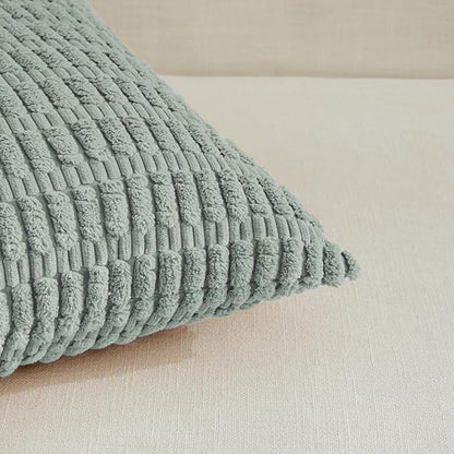 Fancy Homi 4 Packs Decorative Throw Pillow Covers for Living Room Couch Bed, Modern Farmhouse Boho Home Decor, Accent Cushion Case (12 x 12 Inch, Grey Blue)