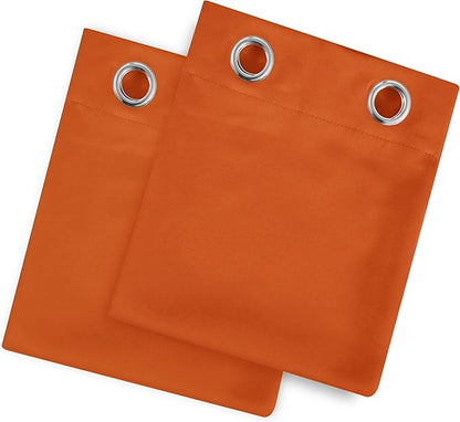 LEMOMO Blackout Curtains 52 x 84 inch/Orange Curtains Set of 2 Panels/Thermal Insulated Room Darkening Bedroom Curtains
