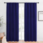 NICETOWN Blackout Curtains for Living Curtains, Navy Blue, 1 Pair, 34-inch W x 84-inch L, Home Decorations Thermal Insulated Solid Pole Top Blackout Drapes for Living Room