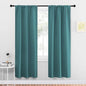 NICETOWN Blackout Curtains for Living Curtains, Three Pass Microfiber Noise Reducing Thermal Insulated Solid Rod Pocket Blackout Window Curtains for Kids Room (Sea Teal, 2 Panels, 34-inch x 72-inch)