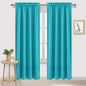 DWCN Blackout Curtains Room Darkening Thermal Insulated Bedroom Curtains Window Curtain Panels, 52 x 84 inches Long, Set of 2 Turquoise Rod Pocket Drapes