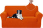 U-NICE HOME Oversized Stretch Loveseat Couch Cover Sofa Covers Washable Sofa Slipcover Furniture Protector for 2 Cushion Couch Sofa Pet Friendly, Orange