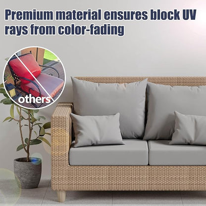 8Pcs Stretch Patio Cushion Covers, Outdoor Couch & Sofa Replacement Slipcovers for Patio Furniture Cushion Covers, Washable Reusable Furniture Protector