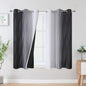 Estelar Textiler Black and Greyish White Blackout Curtains 54 Inch Length, Light Blocking Gradient Grommet Drapes for Kitchen, Thermal Insulated Ombre Curtains for Bathroom,42Wx54L,2 Panels