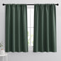 RYB HOME Blackout Curtains for Bedroom Living Room 63 inches Long, Thermal Insulated Privacy Rod Pocket Drapes for Nursery Office Home Theater, Width 34 by Length 63, Dark Green, 2 Panels