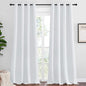 NICETOWN Bedroom Blackout Curtains Panels, 1 Pair, 52 inches by 92 Inch, Greyish White, Triple Weave Energy Saving Thermal Insulated Solid Grommet Blackout Draperies for Patio