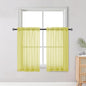 OWENIE Short Lemon Sheer Curtains 36 Inch Length 2 Panels Set, Kitchen Tiers Curtains Light Filter Rod Pocket Voile Cafe Curtain for Basement Bathroom Small Half Window, 42" W x 36" L, Lemon