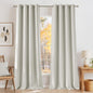 NICETOWN Faux Linen Natural Blackout Curtains 84 inches Long for Living Room - Privacy Panels for Bedroom, Modern Farmhouse Style Easy Care Grommet Top, 2 Panels, W52 by L84