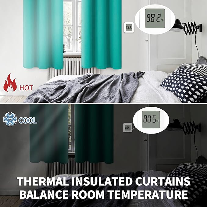 BGment Room Darkening Curtains 120 Inches Long - Grommet Thermal Insulated Drapes Window Treatment Curtains for Bedroom, 2 Panels, 52 x 120 Inch, Teal
