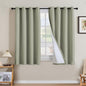 H.VERSAILTEX Linen Curtains 100% Blackout Curtains for Bedroom 54 inch Long Full Light Blocking Nature Linen Blended Window Curtains for Living Room Nickel Grommet (2 Panels, Heathered Tea)