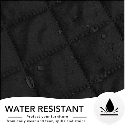 Easy-Going Reversible Chaise Lounge Couch Cover Water Resistant Sofa Cover Sectional L Shaped Sofa Slipcover with Adjustable Straps Furniture Protector for Dogs (115X34 in, Black/Black)